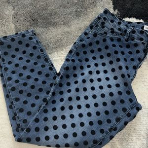 Artisans NY Black Polka Dot Denim Jeans Size 12